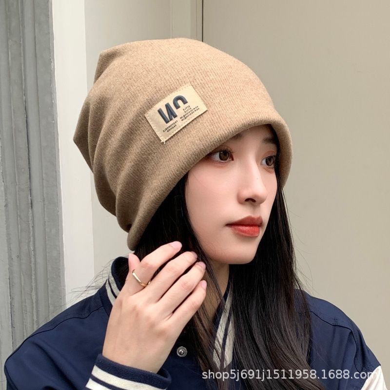 慵懒风堆堆帽子女大头围显脸小套头帽洋气包头帽冷帽氛围感堆堆帽|undefined