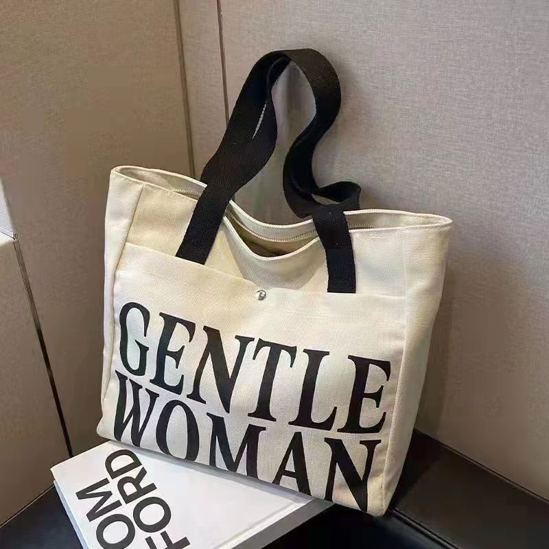 Bolsa de lona para mujeres inssen bolso de hombro universal de gran capacidad de libro de los estudiantes de clase bolsa de viaje bolsa de tela bolsa de mano