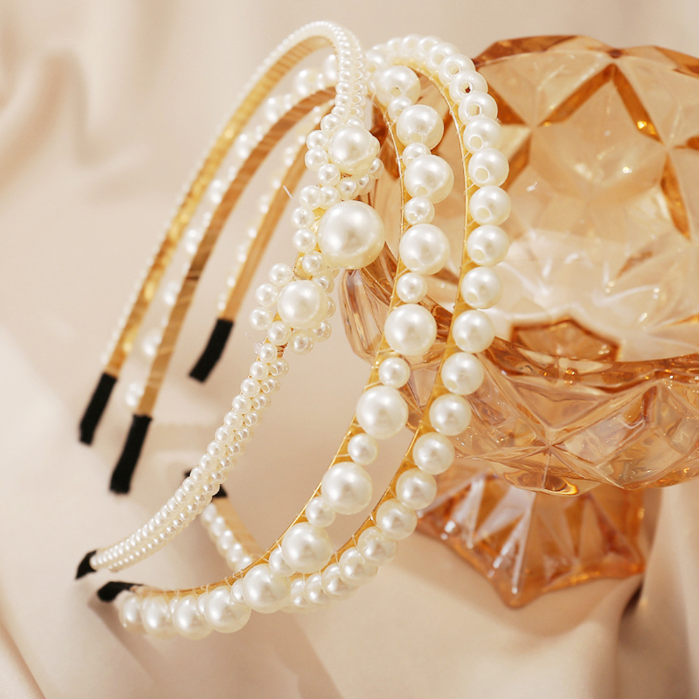 Simple Pearl Retro Headband display picture 2