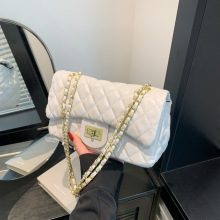 菱格绣线手工链条女包2024新款时尚大容量质感单肩女士斜挎小方包