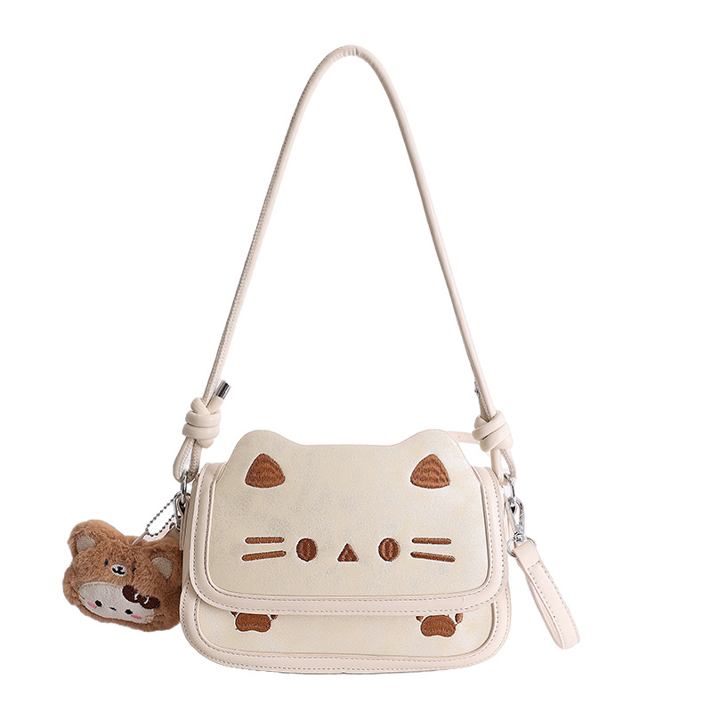 Coreano lindo gato de dibujos animados bolso de mano mujer 2026 nuevo nicho estilo universitario lindo bolso de hombro pequeño image 11