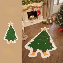 跨境卡通圣诞仿羊绒地垫客厅耐磨防滑装饰地毯卧室柔软隔凉床边毯