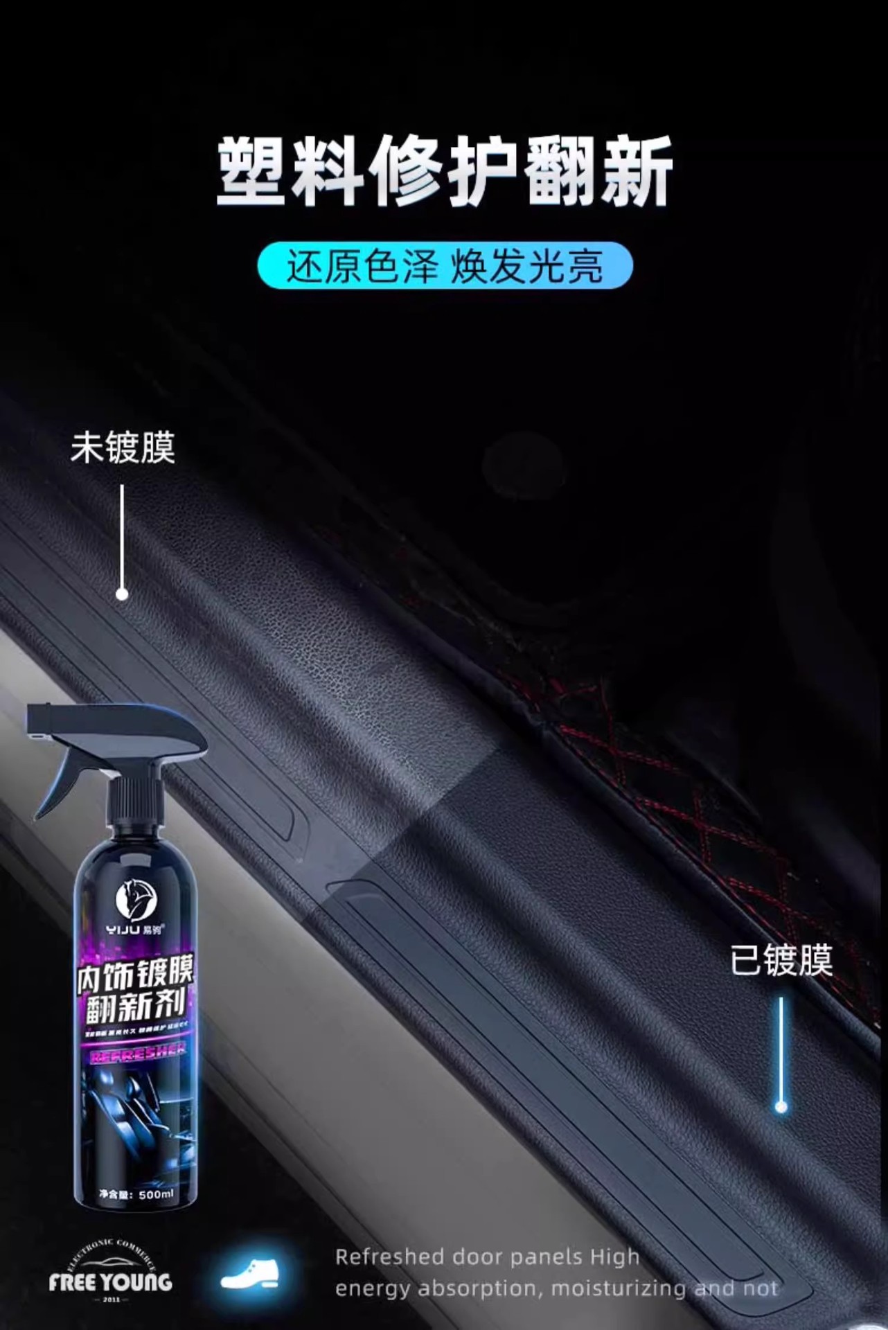 Car Interior Coating Refurbishment Agent, Plastic Polishing and Maintenance, Leather Seat Stain Removal, Dashboard Maintenance and Cleaning Agent Wholesale