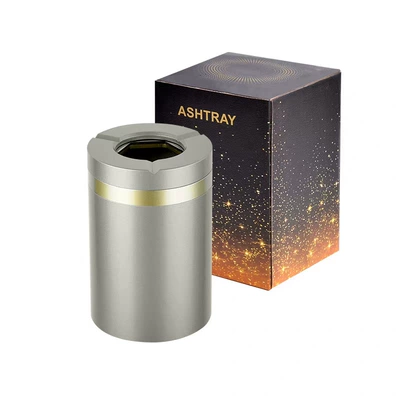 Aluminum alloy creative rotatable and Car ashtray - silver-gray-car-mounted-7103cm
