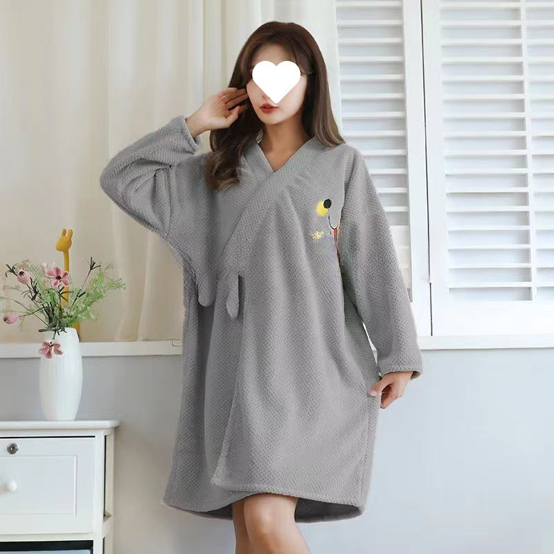 두꺼운 목욕 타월을 착용 한 성인 여성용 목욕 스커트 나이트 가운 목욕 빠른 건조 목욕 가운 부드러운 흡수성 반팔 목욕 가운