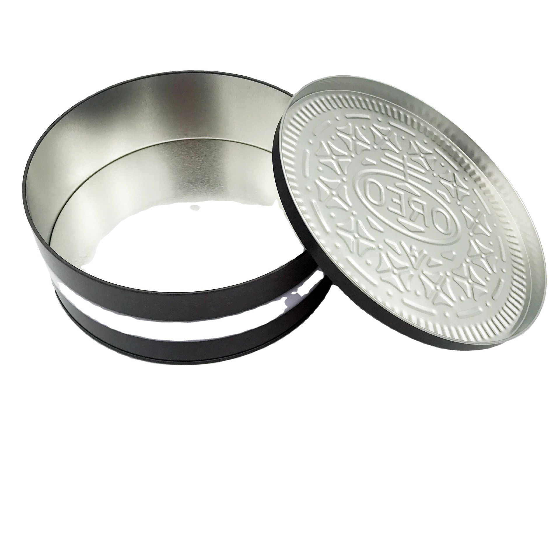 欧洲经典款奥利奥马口铁饼干圆罐包装 大牌食品包装饼干盒