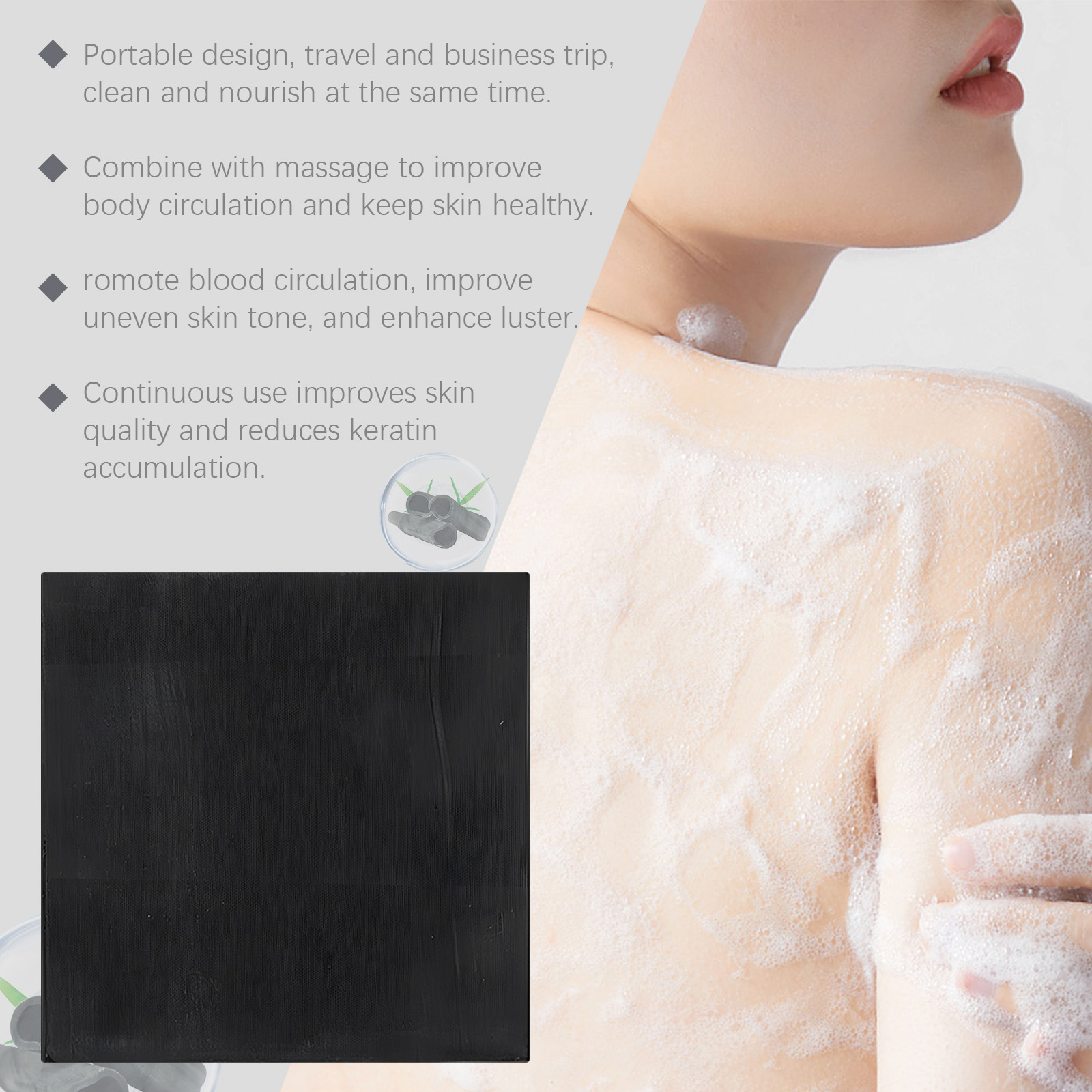 Bamboo Charcoal Cleansing Soap, Body Cleansing, Moisturizing, Skin Care, Refreshing and Rejuvenating Bath Soap_voghion.com