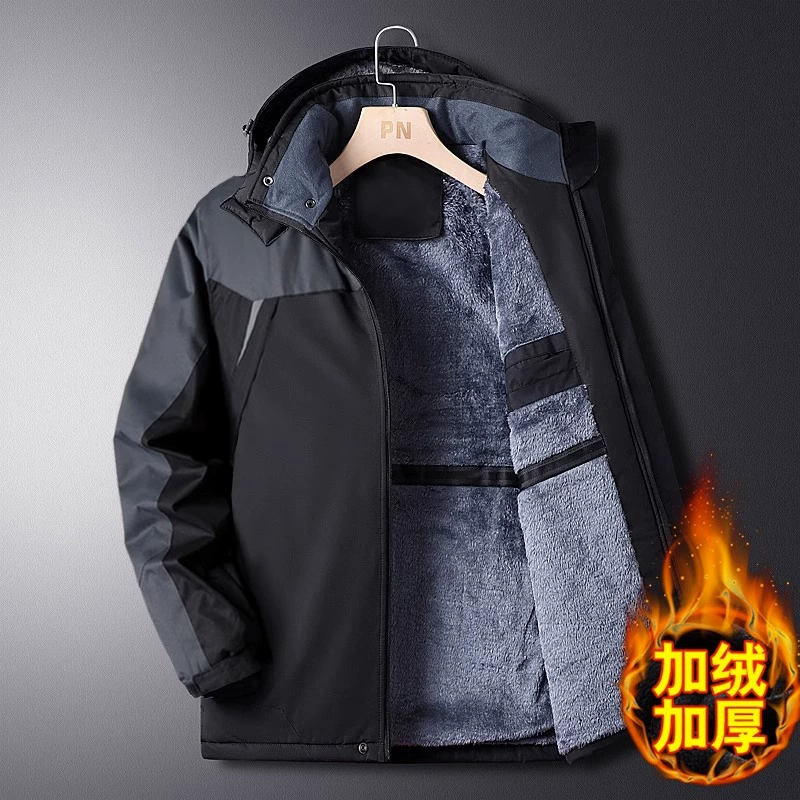 Зимняя куртка хлопчатобумажная одежда мужские толстые и бархатные мужские хлопчатобумажные хлопчатобумажные комбинезоны