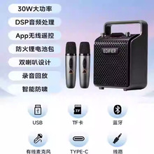EDIFIER漫步者PP205S户外音响广场舞k歌拉杆手提双话筒唱歌蓝牙