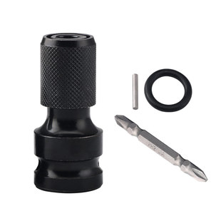 Electric Wrench Adapter Set with 1/2 Inch to 1/4 Inch Hex Socket, Retractable Spring Sleeve Conversion Tool Set
