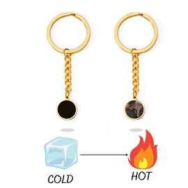跨境欧美不锈钢圆形个性风的热激活魔法钥匙扣定制图片热卖爆款
