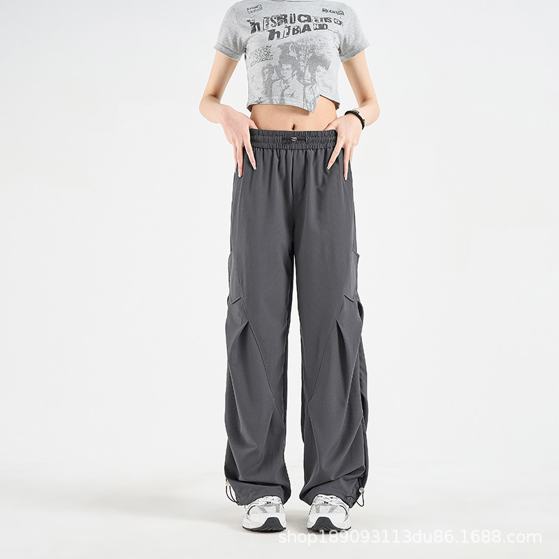 Quick-Dry Work Pants for Men and Women, Spring and Summer, with a Draping Feel, American-Style Paratrooper Pants, Outdoor Hiking Sports Wide-Leg Tactical Pants