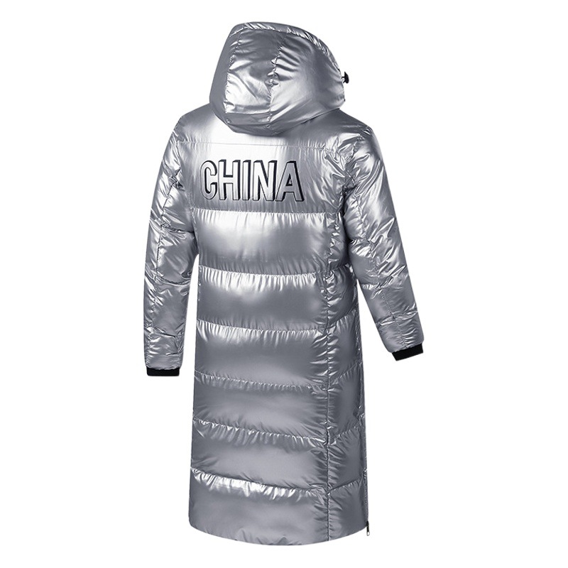 Chinese team sports plus velvet coat football training Winter thickened cotton coat basketball winter training lengthened over-the-knee coat