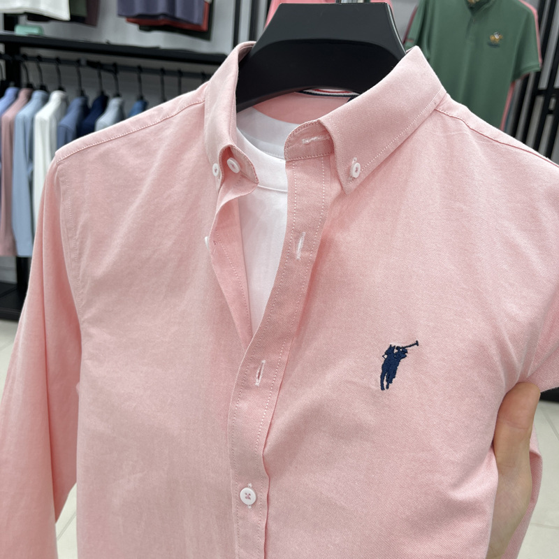 Autumn cotton trend thin universal solid color shirt