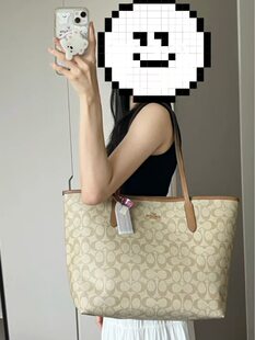 Capacious shopping bag, one-shoulder bag, genuine leather