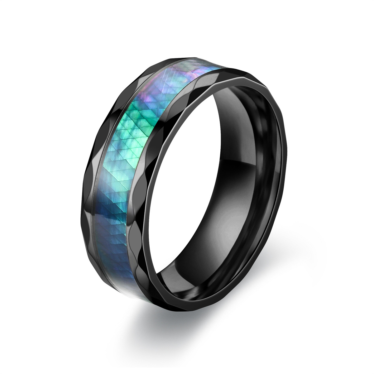 Daily Occasion Stainless Steel Material Fashion Rhombus Stainless Steel Plating Rings 1 Piece