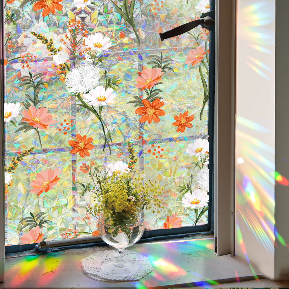140g Weight Glass paster Home Textiles & Decor Type PVC Material Leaf Pattern Casual, Pastoral Style Casual Pastoral Leaf PVC Glass Paster Wall Art 76