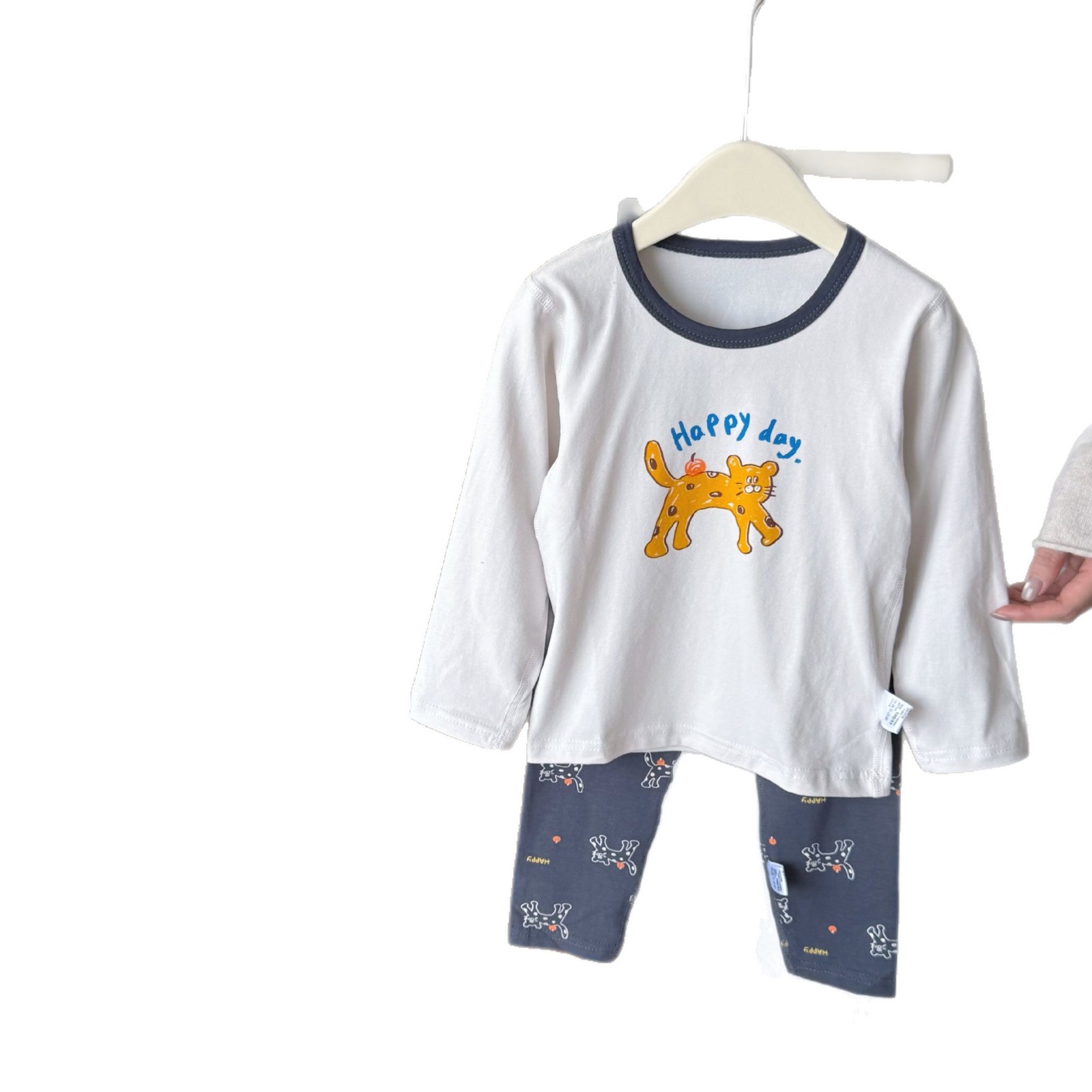 ropa interior de algodón para niños niños sin hueso juego de dibujos animados niños primavera y otoño pantalones de manga larga para hombres ropa de fondo para el hogar