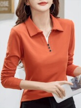 R 57131 Women's Long Sleeve Polo Shirt Ůʽ�L��Polo�� �羳��