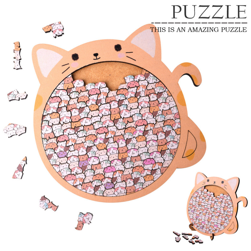 楽しい猫のパズル「大きな口の猫」猫のパズル、かわいい猫のパズル、猫好きへのギフト|undefined