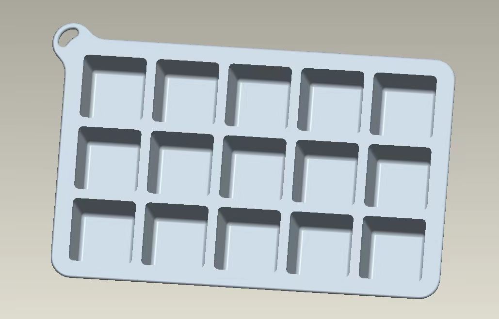 Neue Silikon-Eiswürfelform 15er Silikon-Eiswürfelform große quadratische Form mit Deckel großer Unterteiler Eiswürfelform Eisbox Fabrik Originalware sofort verfügbar