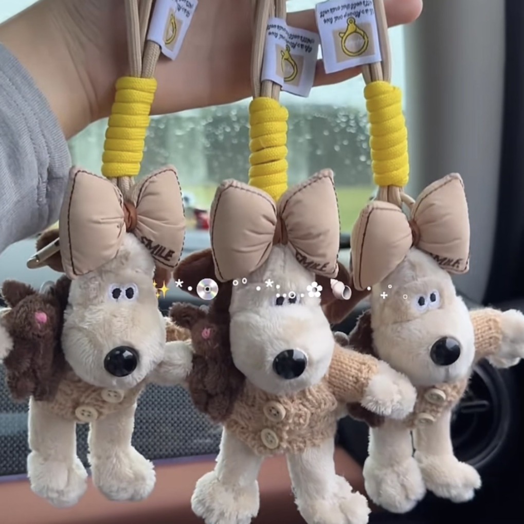 Meilade viento 14cm jefe perro peluche colgante lindo muñeca peluche moda cool bolsos colgante llavero