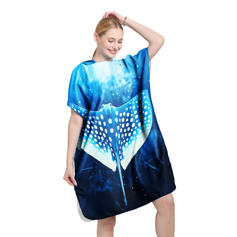 Toalla de baño de playa de secado rápido capa playa playa a prueba de viento albornoz de natación con capucha buceo absorbente chal de natación al aire libre