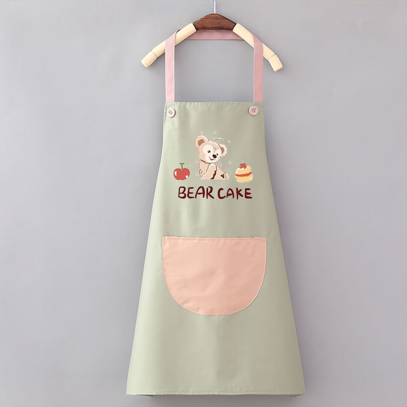 エプロンキッチン家庭用女性韓国版かわいいカップル防水防油料理ウエスト作業服印刷ロゴ印字|undefined