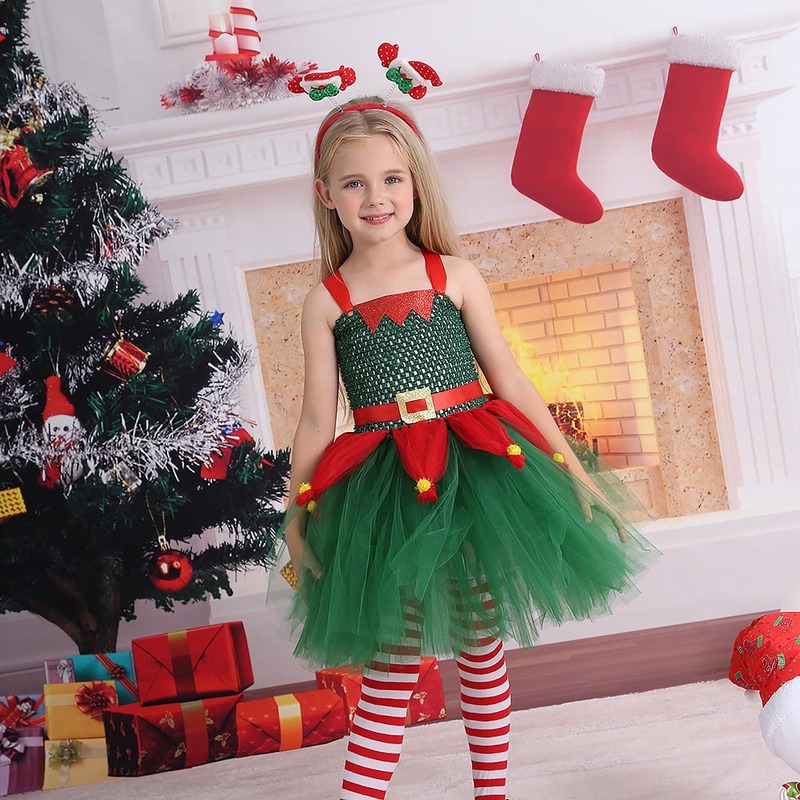 クリスマス子供服子供クリスマス衣装女の子グリーンクリスマスツリードレス祭りドレスプリンセス蓬蓬蓬|undefined