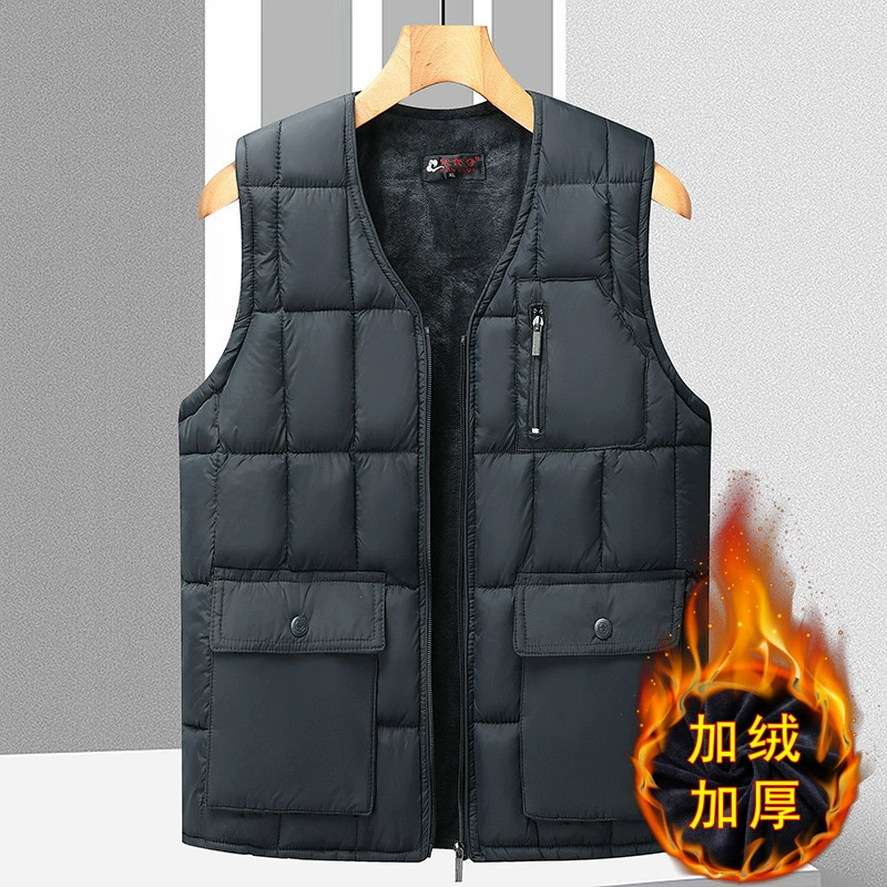 Пожилой мужской хлопчатобумажный жилет 60 лет 80-летний отец среднего и пожилого возраста