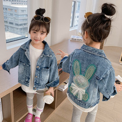 女の子用デニムジャケット 春秋モデル 2025年新作 おしゃれで流行の子供服 女の子 大きな子供用トップス 秋服
