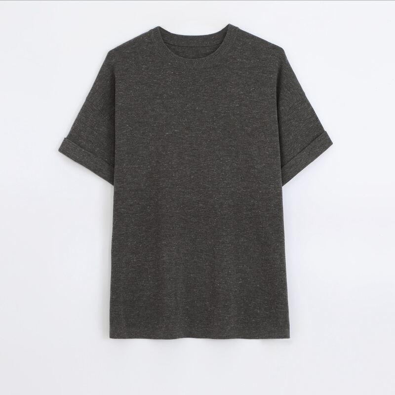 ROW 極細リネン テンセル エアレイヤー 半袖 シンプル おしゃれ シワ防止 Tシャツ 夏 ラウンドネック レトロ 半袖|undefined