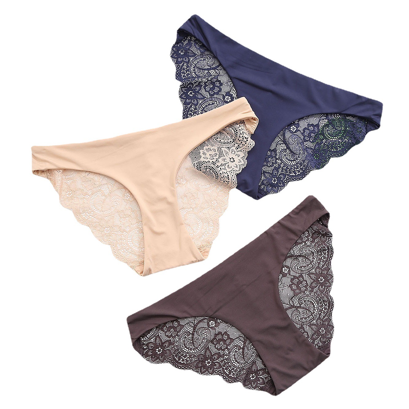 薄款花纹镂空蕾丝内裤日系透气低腰提臀少女无痕内裤批发定制外贸