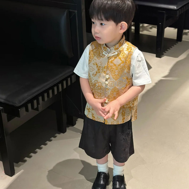 男童新中式汉服儿童夏装2025新款薄款中国风外穿马甲女宝高端衣服|undefined