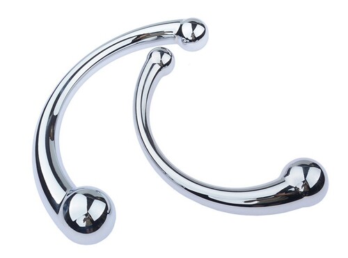 Adult sex toys, prostate G-spot massage stick, metal double-headed anal plug, SM backcourt massage sex toy for men and women