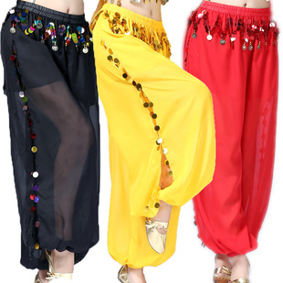 New Belly Dance Pants Sequin Performance Clothing Indian Stage Performance Lantern Dance Practice Sequin Wide Leg Pants