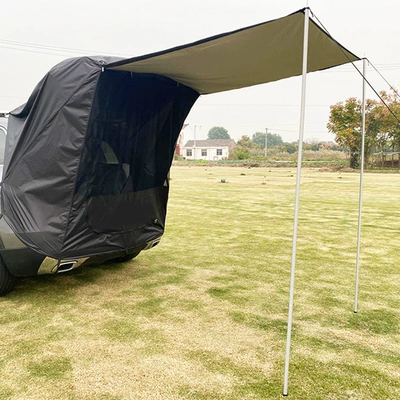 Rear Extension Tent, Avtomobil dam çadırları - black-iron-pipe-car-travel-tent-double