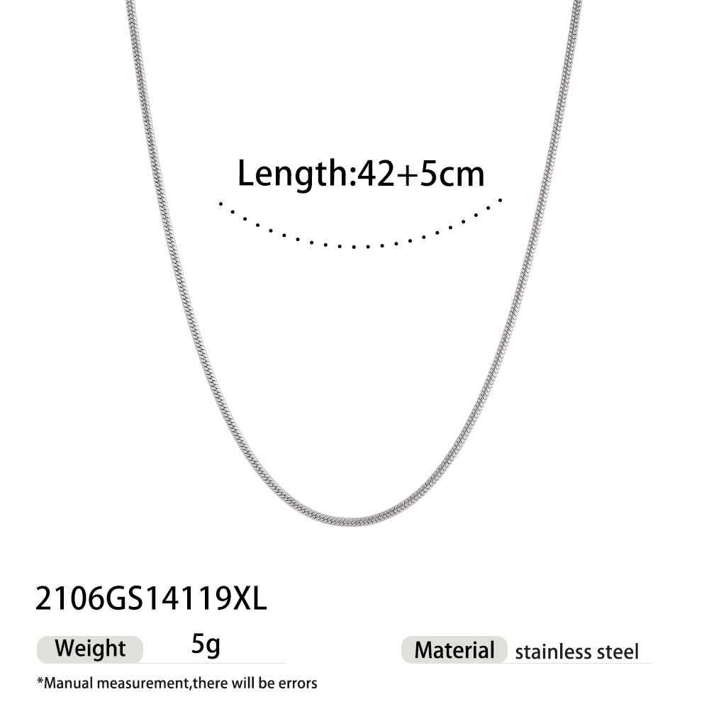 Taena collar de acero inoxidable europeo y americano apilado de alta calidad, cadena de clavícula de acero de titanio blanco dorado, joyería explosiva transfronteriza al por mayor