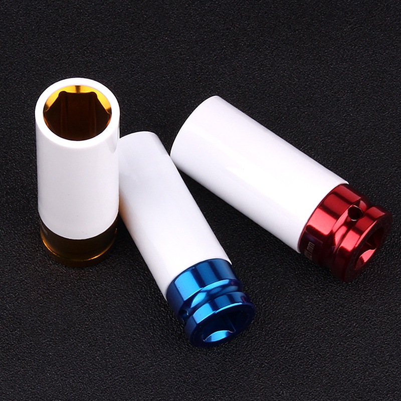 manga de protección de neumático de cañón de aire alargado con manga protectora de manga a prueba de heridas llave neumática tornillo de neumático manga hexagonal