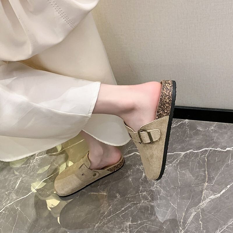 Fashionable Versatile Slip-On Height-Increasing Slippers for Women 2026 Summer and Autumn New Thick-Soled Comfortable Birkenstock-Style Lazy Closed-Toe Slippers Fashionable Versatile Slip-On Height-Increasing Slippers for Women 2026 Summer and Autumn New Thick-Soled Comfortable Birkenstock-Style Lazy Closed-Toe Slippers