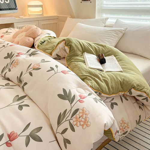 Double-layer yarn cotton and linen soybean fiber quilt thickened winter quilt spring and autumn quilt quilt core wholesale group purchase summer cool quilt