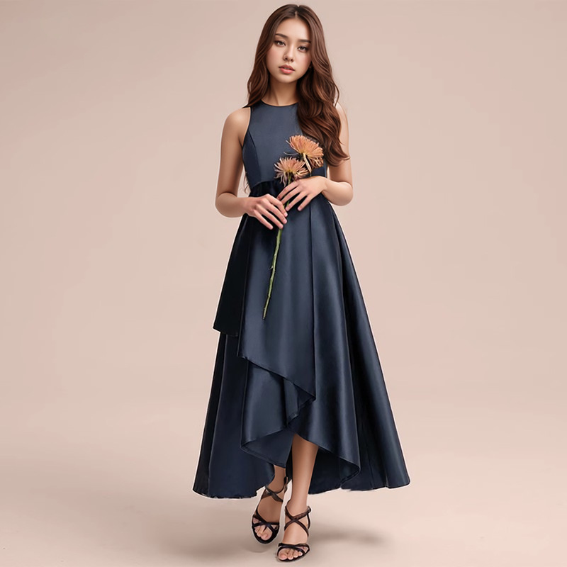 Cross-border Evening Dress Youth Royal Blue High-end Long Dress Big Children's Birthday Party Performance Wedding Bridesmaid Dress
