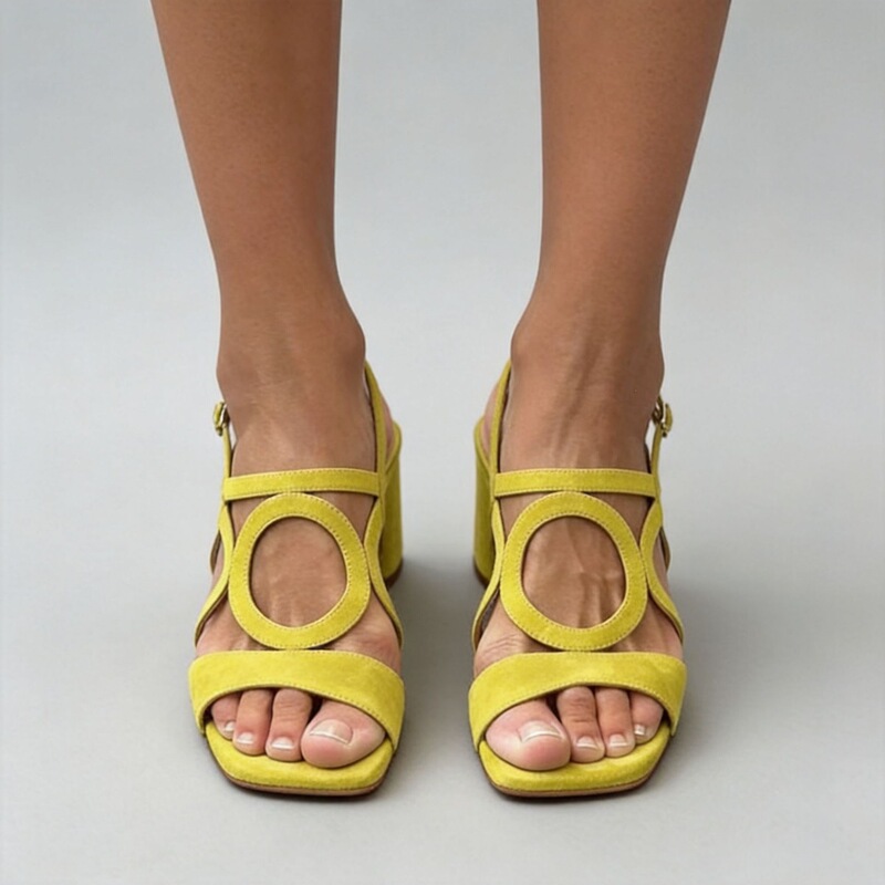 2025 Summer Amazon Export Model High-Heeled 40-43 Large Size Strappy Open-Toe Buckle Round-Toe Women's Sandals 2025 Summer Amazon Export Model High-Heeled 40-43 Large Size Strappy Open-Toe Buckle Round-Toe Women's Sandals