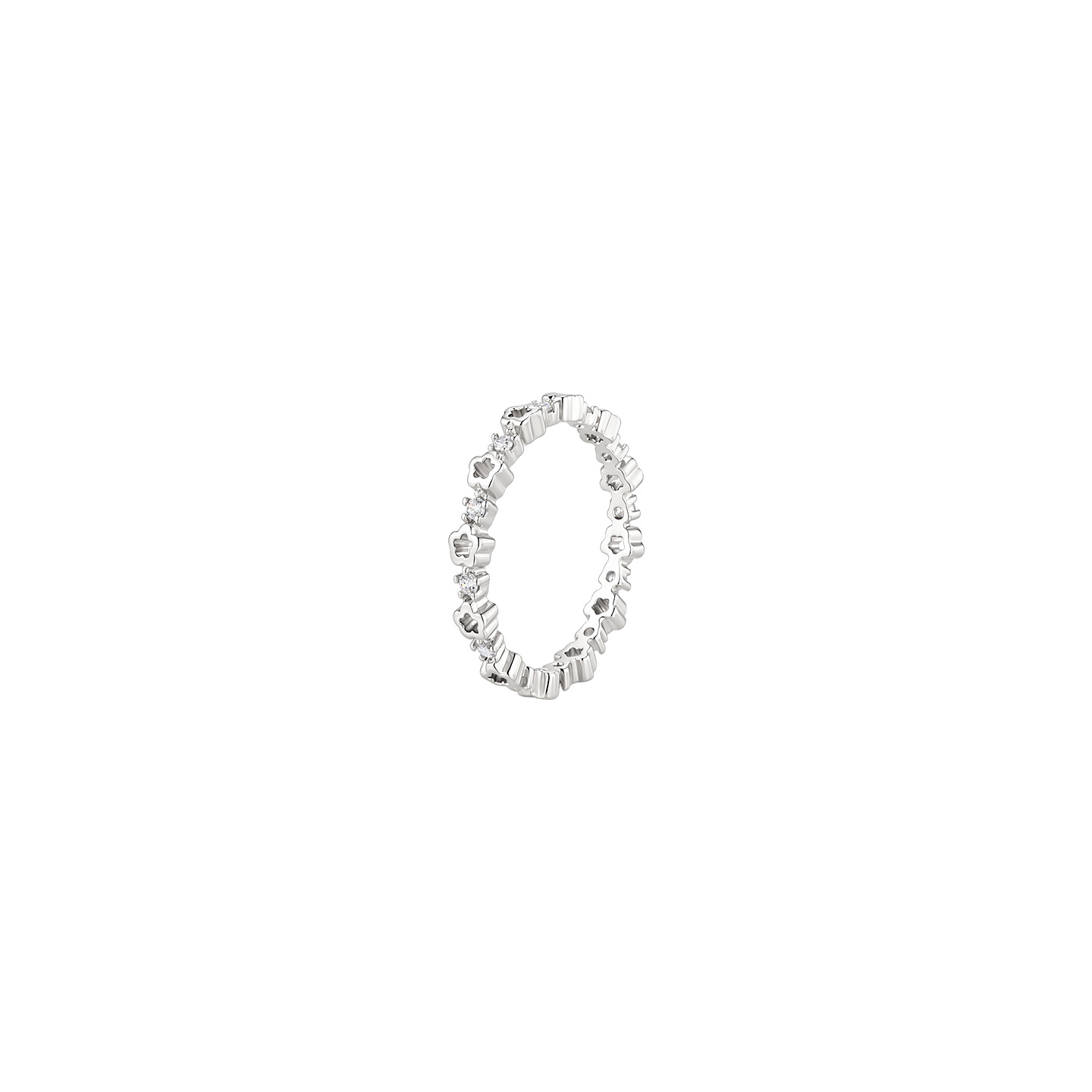 Anillo Fino de Flor en Aleación de Cobre, Galvanizado, para Mujer
