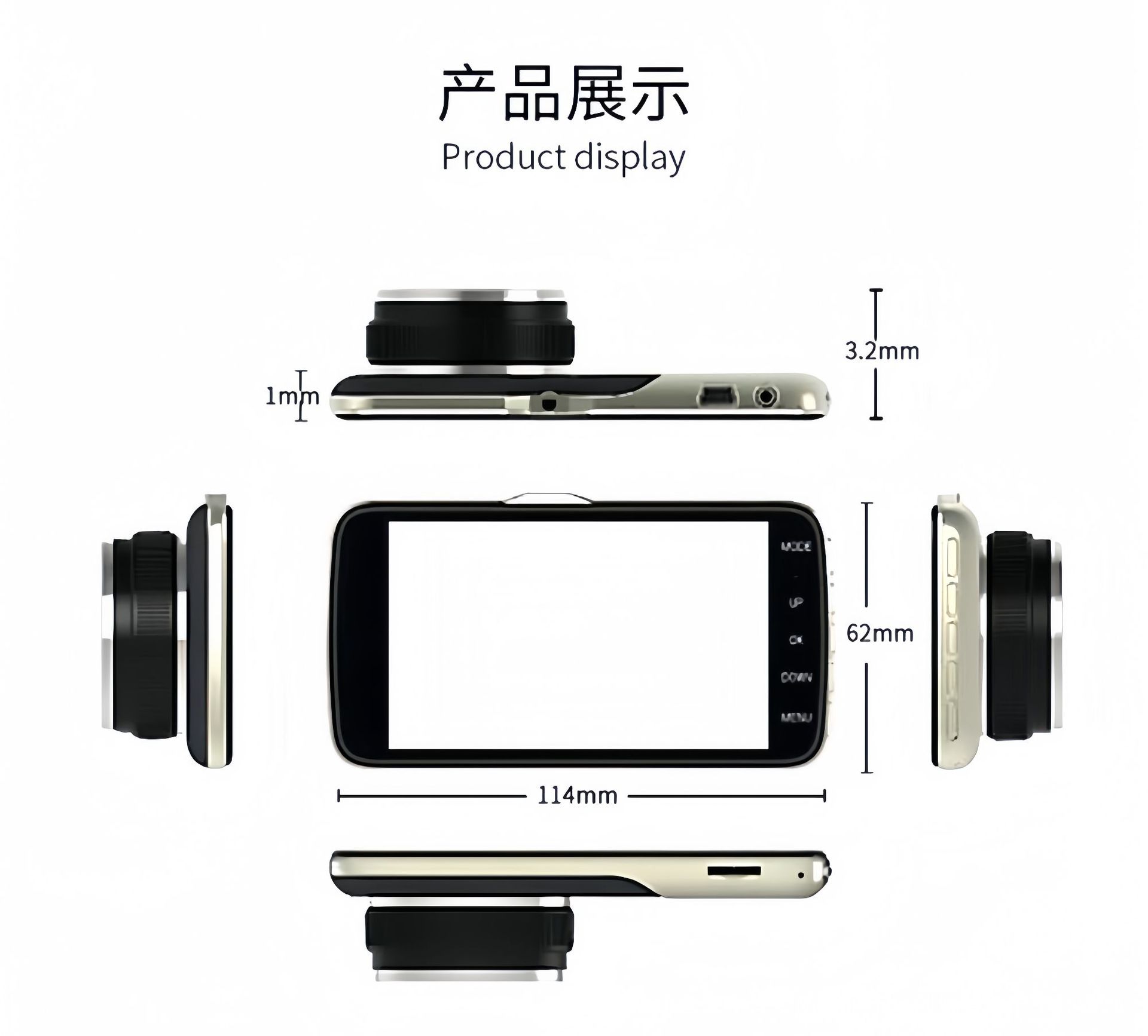 4inch Cross-Border Se18 Metal Hidden Dash Cam Hd 1080P Dual Lens Manufacturer Wholesale Camera