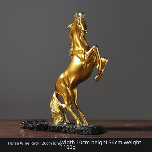 Light Luxury Gold Horse Red Wine Rack Bracket, Success Comes with a Horse, Living Room Wine Cabinet, Home Decor Ornament, Resin Craft, Wholesale