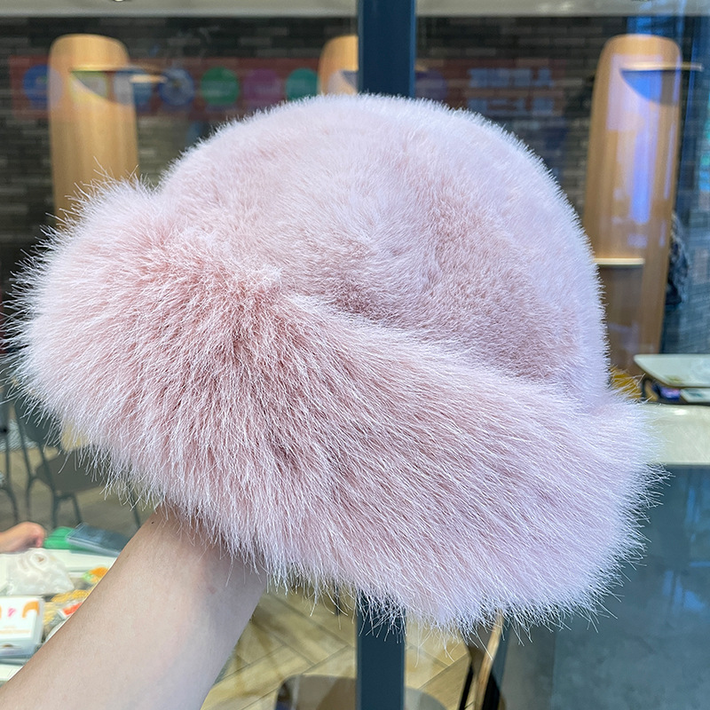 Yy25 imitation mink full wool mongolian hat-pink
