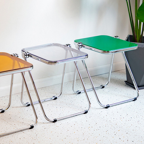 Home living room small coffee table sofa side table fashion transparent internet celebrity photo furniture foldable low table bedside table