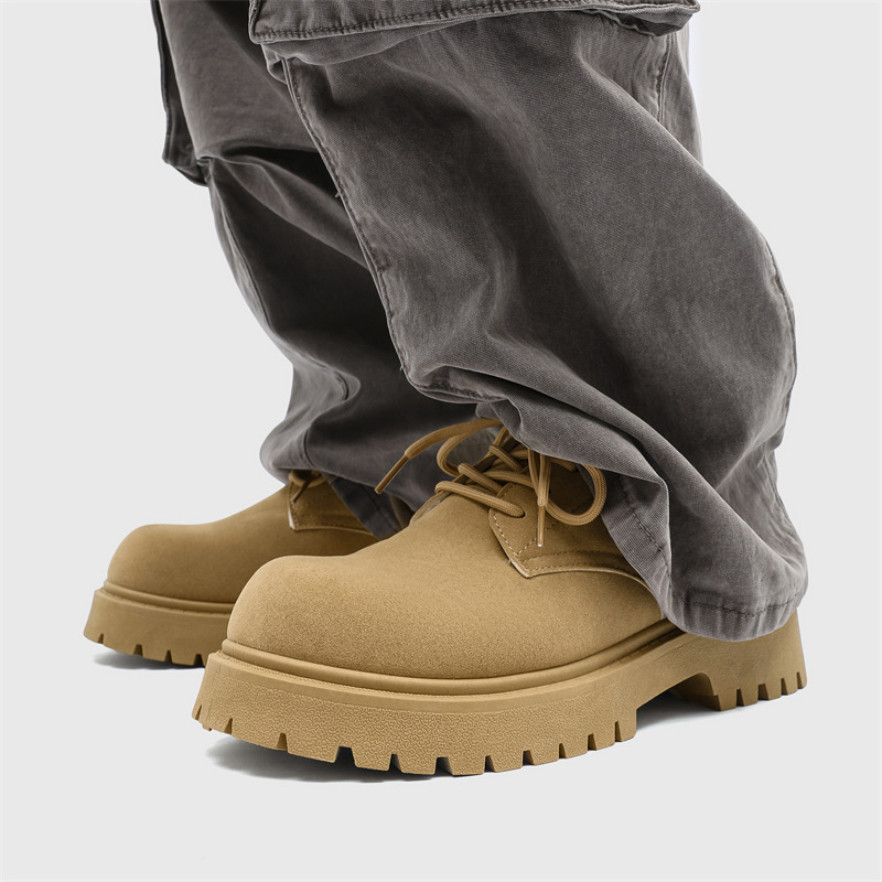 ShoeVault Large Size Derby Shoes For Men, Spring And Autumn New Casual Thick-Soled Height-Increasing Suede Leather Shoes, Men's_voghion.com