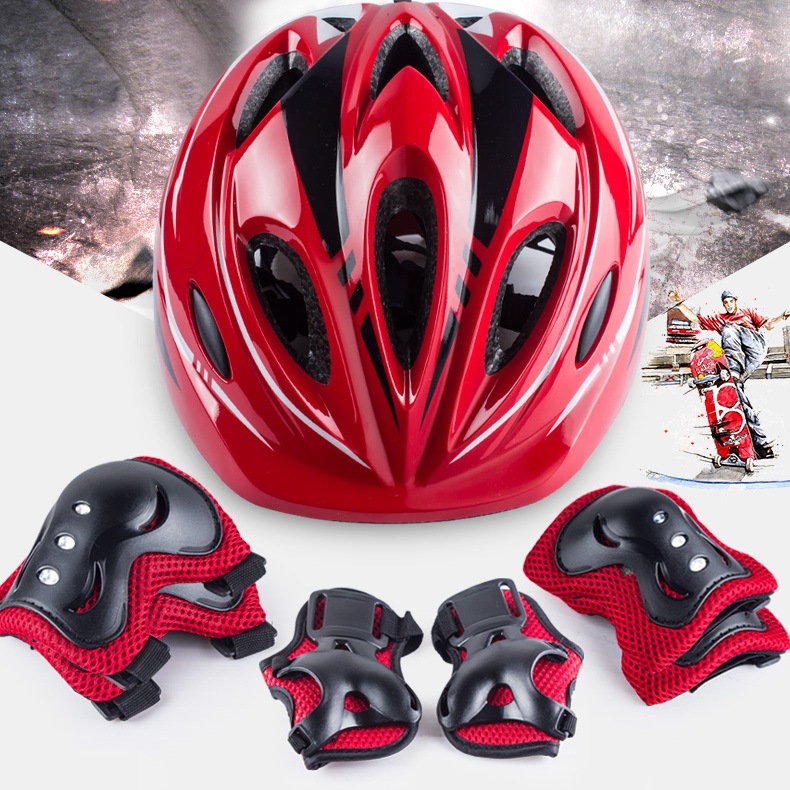 Roller skating protective gear set, including a children's helmet, skateboard protective gear, a complete set of roller skate protective gear, and a complete set of balance bike protective gear, including knee pads